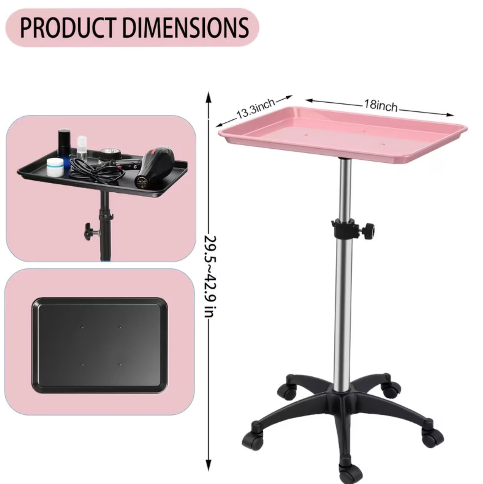 Adjustable Height Salon Cart