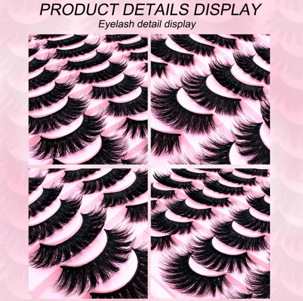 20 Pairs Voluminous False Eyelash Extensions