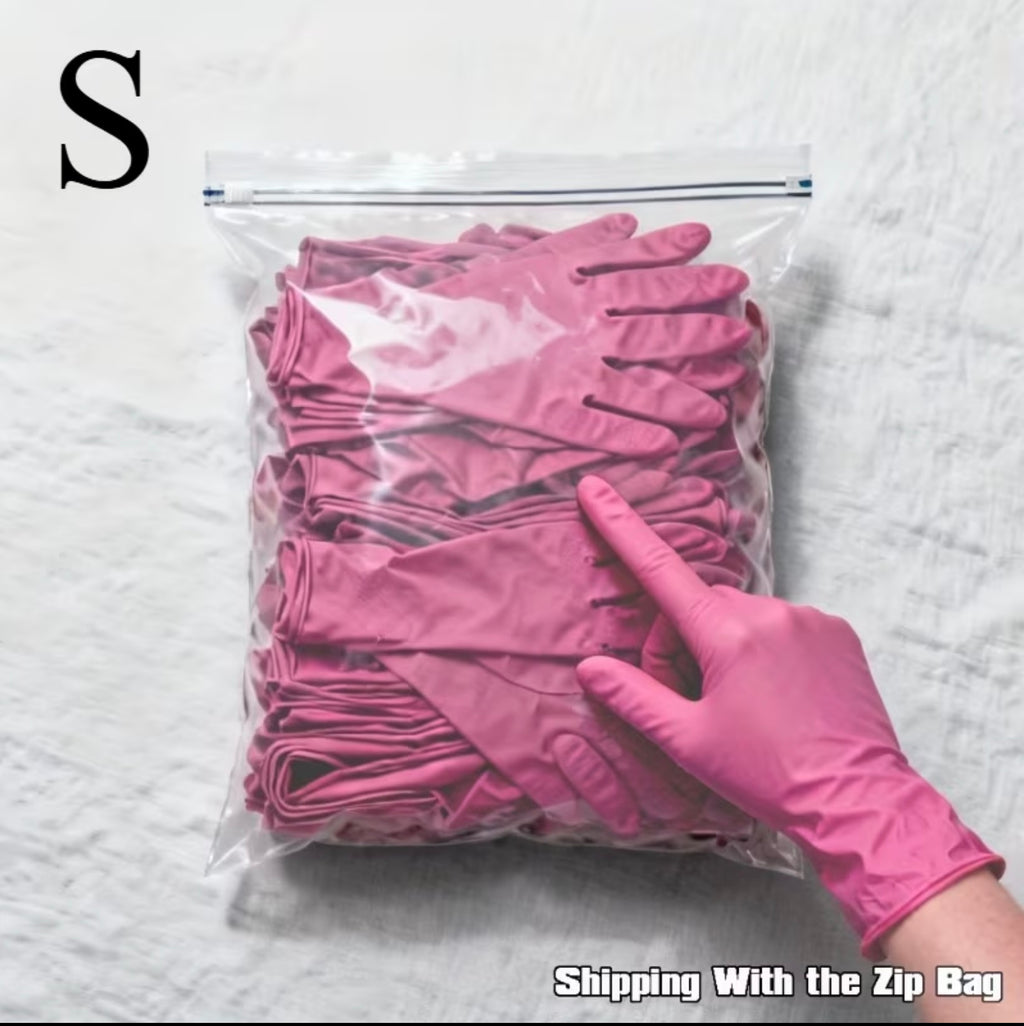 [Deep Pink Nitrile Gloves] 22/12 Count Deep Pink Disposable Nitrile Gloves