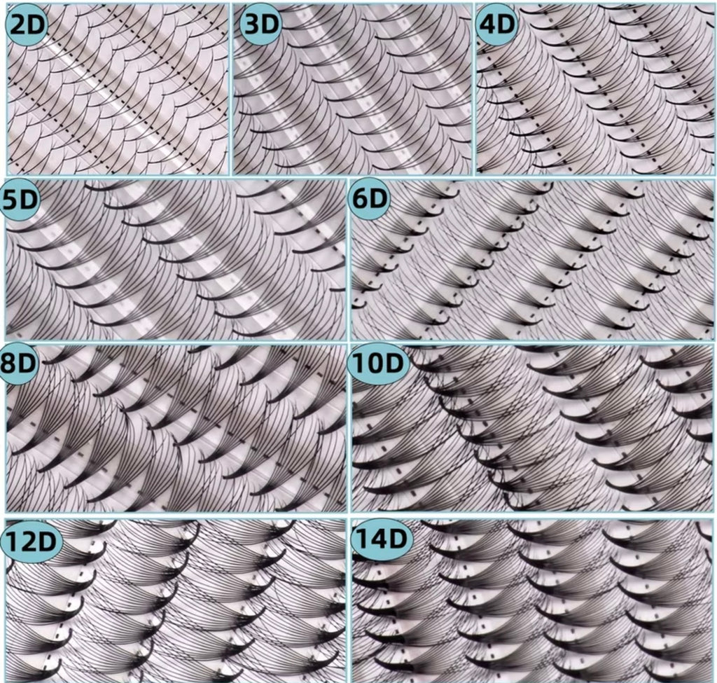 800pcs 20 Rows 3D 4D 5D 6D 8D 10D XXL Tray Handmade Russian Volume
