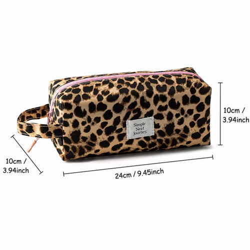 1pc Leopard Print Seam-Seam Makeup Bag
